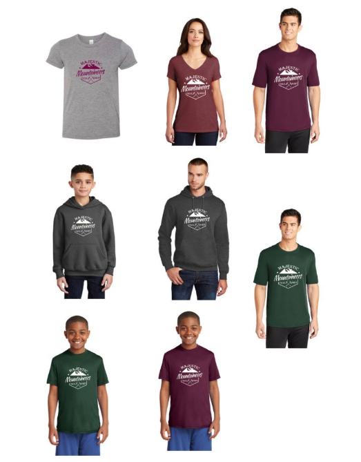 images of available t-shirts at the PTA store